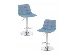 Набор 2 шт Стул барный DOBRIN TAILOR, пудрово-голубой велюр (MJ9-74)