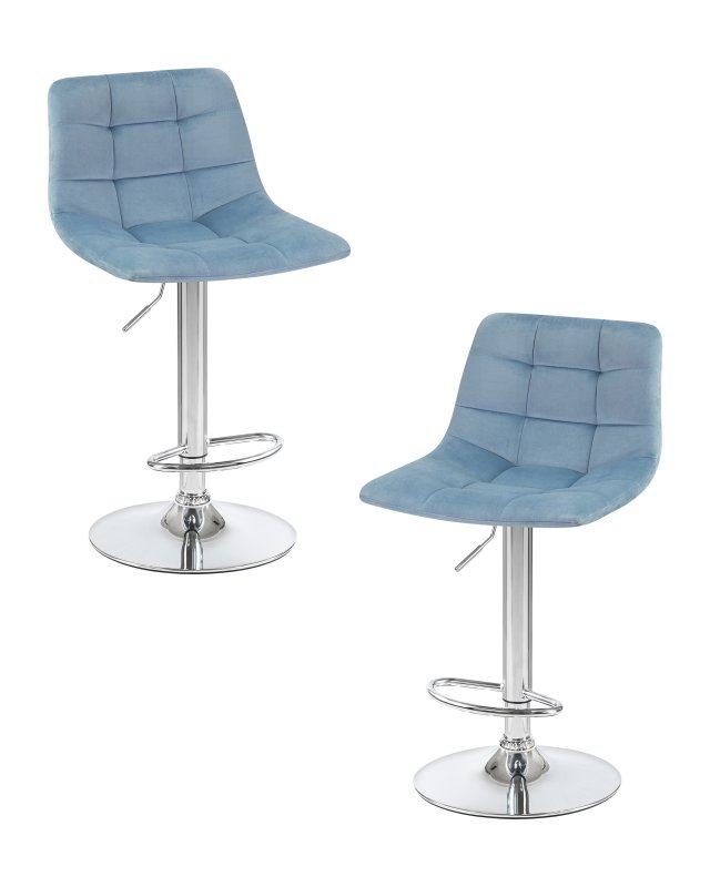 Набор 2 шт Стул барный DOBRIN TAILOR, пудрово-голубой велюр (MJ9-74)