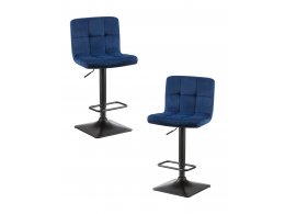 Набор 2 шт Стул барный DOBRIN DOMINIC, синий велюр (MJ9-117)