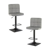 Набор 2 шт Стул барный DOBRIN DOMINIC, серый велюр (MJ9-75)