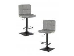 Набор 2 шт Стул барный DOBRIN DOMINIC, серый велюр (MJ9-75)