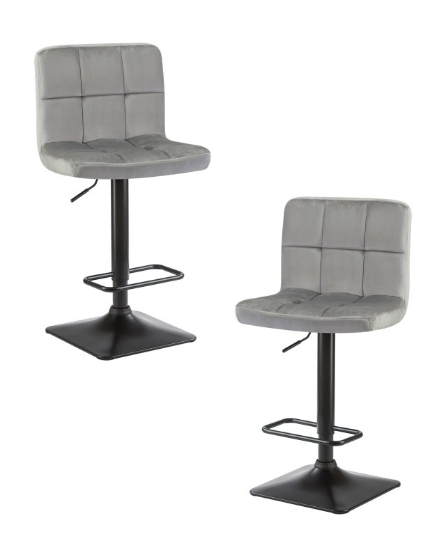 Набор 2 шт Стул барный DOBRIN DOMINIC, серый велюр (MJ9-75)