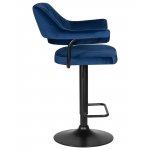 Стул барный DOBRIN CHARLY BLACK, синий велюр (MJ9-117) Стул барный DOBRIN CHARLY BLACK, синий велюр (MJ9-117)