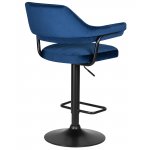 Стул барный DOBRIN CHARLY BLACK, синий велюр (MJ9-117) Стул барный DOBRIN CHARLY BLACK, синий велюр (MJ9-117)