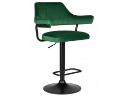 Стул барный DOBRIN CHARLY BLACK, зеленый велюр (MJ9-88)