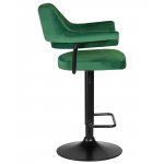 Стул барный DOBRIN CHARLY BLACK, зеленый велюр (MJ9-88)