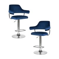 Набор 2 шт Стул барный DOBRIN CHARLY, синий велюр (MJ9-117)