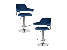 Набор 2 шт Стул барный DOBRIN CHARLY, синий велюр (MJ9-117)