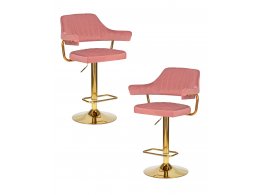 Набор 2 шт Стул барный DOBRIN CHARLY GOLD, розовый велюр (MJ9-32)