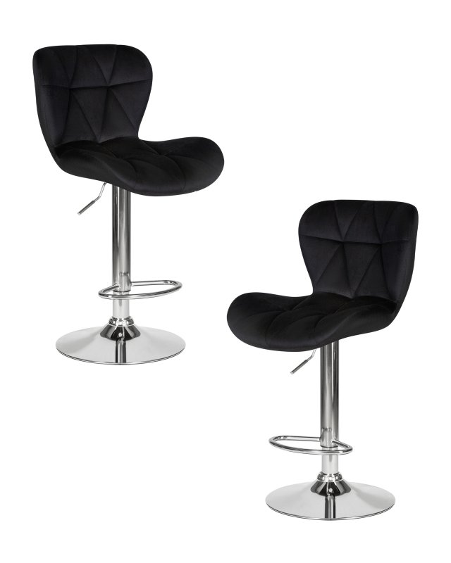 Набор 2 шт Стул барный DOBRIN BARNY, черный велюр (MJ9-101)