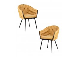 Набор 2 шт Стул обеденный DOBRIN MATILDA, жёлтая ткань (LAR 275-8)