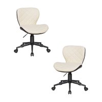 Набор 2 шт Офисное кресло для персонала DOBRIN RORY, кремово-коричневый