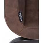 Стул обеденный DOBRIN MARK, черные ножки, коричневая винтажная экокожа (RU-05)