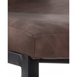 Стул обеденный DOBRIN MARK, черные ножки, коричневая винтажная экокожа (RU-05)