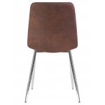 Стул обеденный DOBRIN ALEX, хром ножки, коричневая микрофибра (PK-03)