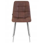 Стул обеденный DOBRIN ALEX, хром ножки, коричневая микрофибра (PK-03)