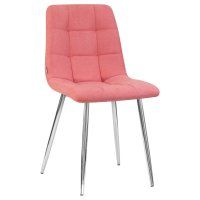 Стул обеденный DOBRIN ALEX, хром ножки, розовая ткань (UF860-05B)
