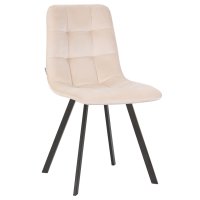 Стул обеденный DOBRIN ALEX SQUARE, черные матовые ножки, кремовый велюр (V108-113)