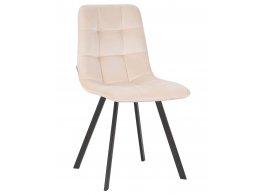 Стул обеденный DOBRIN ALEX SQUARE, черные матовые ножки, кремовый велюр (V108-113)
