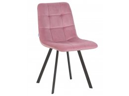 Стул обеденный DOBRIN ALEX SQUARE, черные матовые ножки, розовый велюр (V108-15)