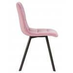 Стул обеденный DOBRIN ALEX SQUARE, черные матовые ножки, розовый велюр (V108-15)