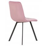Стул обеденный DOBRIN ALEX SQUARE, черные матовые ножки, розовый велюр (V108-15)