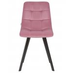 Стул обеденный DOBRIN ALEX SQUARE, черные матовые ножки, розовый велюр (V108-15)