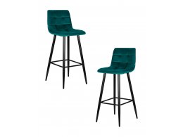 Набор 2 шт Стул барный DOBRIN NICOLE, черные матовые ножки, морской волны велюр (108-119) Набор 2 шт Стул барный DOBRIN NICOLE, черные матовые ножки, морской волны велюр (108-119)
