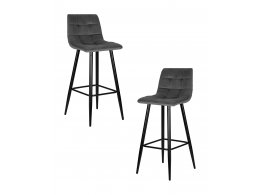 Набор 2 шт Стул барный DOBRIN NICOLE, черные матовые ножки, темно-серый велюр (108-91) Набор 2 шт Стул барный DOBRIN NICOLE, черные матовые ножки, темно-серый велюр (108-91)