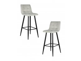 Набор 2 шт Стул барный DOBRIN NICOLE, черные матовые ножки, светло-серый велюр (108-52) Набор 2 шт Стул барный DOBRIN NICOLE, черные матовые ножки, светло-серый велюр (108-52)