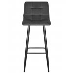 Набор 2 шт Стул барный DOBRIN NICOLE, черные матовые ножки, темно-серый велюр (108-91)
