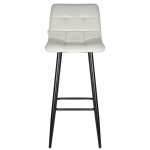 Набор 2 шт Стул барный DOBRIN NICOLE, черные матовые ножки, светло-серый велюр (108-52)