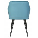 Набор 2 шт Стул обеденный DOBRIN ROBERT, черные матовые ножки, велюр V108-108 Морская волна