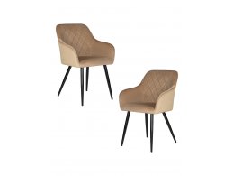 Набор 2 шт Стул обеденный DOBRIN ROBERT, черные матовые ножки, велюр V108-104 Мокко