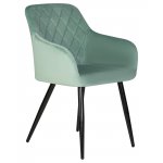 Набор 2 шт Стул обеденный DOBRIN ROBERT, черные матовые ножки, велюр V108-118 Мятный