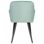 Набор 2 шт Стул обеденный DOBRIN ROBERT, черные матовые ножки, велюр V108-118 Мятный
