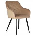 Набор 2 шт Стул обеденный DOBRIN ROBERT, черные матовые ножки, велюр V108-104 Мокко