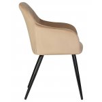 Набор 2 шт Стул обеденный DOBRIN ROBERT, черные матовые ножки, велюр V108-104 Мокко