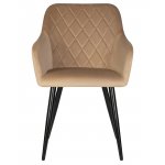 Набор 2 шт Стул обеденный DOBRIN ROBERT, черные матовые ножки, велюр V108-104 Мокко