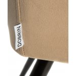 Набор 2 шт Стул обеденный DOBRIN ROBERT, черные матовые ножки, велюр V108-104 Мокко