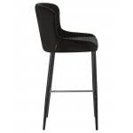 Набор 2 шт Стул барный DOBRIN CHRISTIAN'75, черные ножки, черный велюр (V108-77)