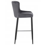 Набор 2 шт Стул барный DOBRIN CHRISTIAN'75, черные ножки, темно-серый велюр (V108-91)
