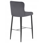 Набор 2 шт Стул барный DOBRIN CHRISTIAN'75, черные ножки, темно-серый велюр (V108-91)