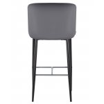 Набор 2 шт Стул барный DOBRIN CHRISTIAN'75, черные ножки, темно-серый велюр (V108-91)