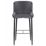 Набор 2 шт Стул барный DOBRIN CHRISTIAN'75, черные ножки, темно-серый велюр (V108-91)