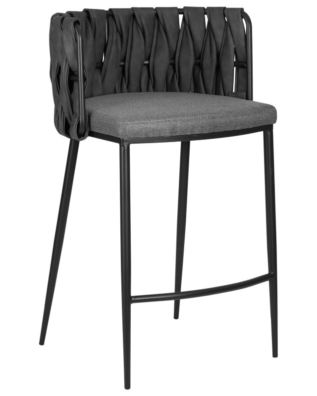 Стул полубарный DOBRIN AMELIA COUNTER, серая ткань (F-48), темно-серый винтажный PU (MF-12) Стул полубарный DOBRIN AMELIA COUNTER, серая ткань (F-48), темно-серый винтажный PU (MF-12)