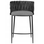 Стул полубарный DOBRIN AMELIA COUNTER, серая ткань (F-48), темно-серый винтажный PU (MF-12) Стул полубарный DOBRIN AMELIA COUNTER, серая ткань (F-48), темно-серый винтажный PU (MF-12)