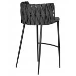Стул барный DOBRIN AMELIA, серая ткань (F-48), темно-серый винтажный PU (MF-12)