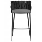 Стул барный DOBRIN AMELIA, серая ткань (F-48), темно-серый винтажный PU (MF-12)