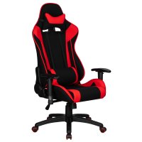 Кресло игровое DOBRIN DALLAS, черно-красная ткань